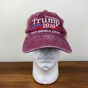 TRUMP 2020 Keep America Great Hat Embroidered Donald Trump Cap Maroon And Tan